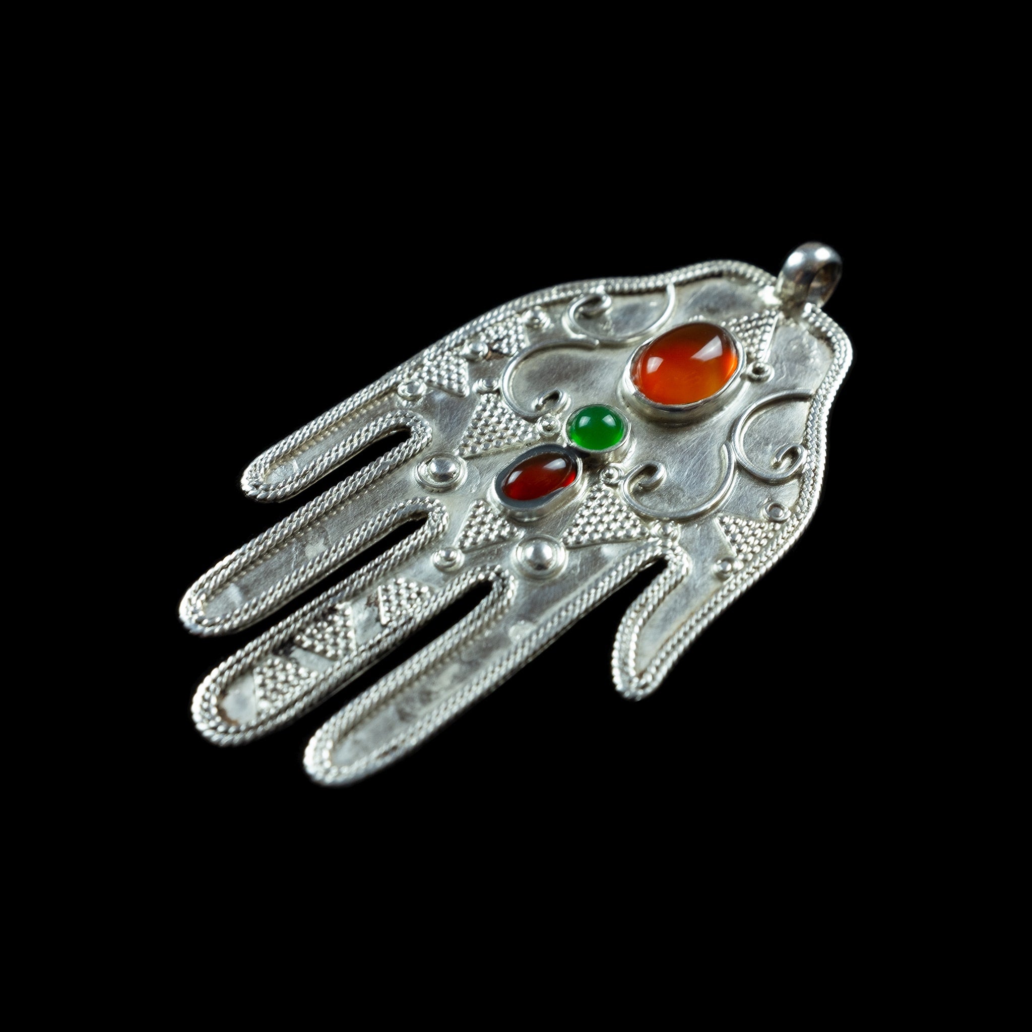 Silver Hamsa made in Kazakhstan | Vintage Ethnic Jewellery