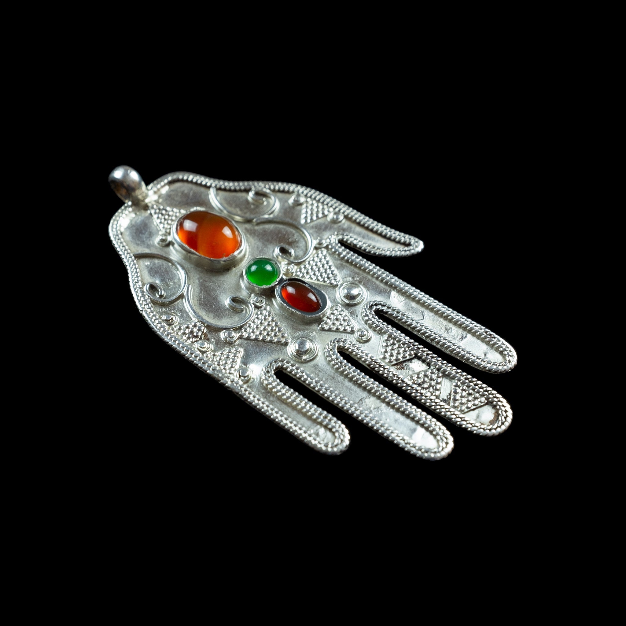Silver Hamsa made in Kazakhstan | Vintage Ethnic Jewellery