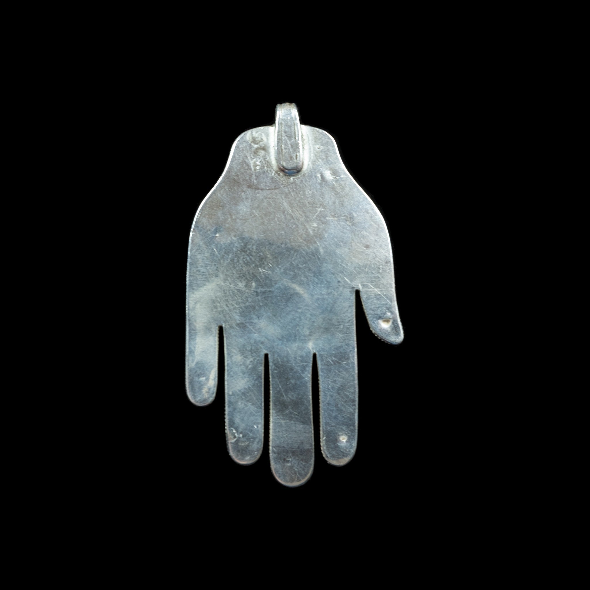 Vintage Silver & Carnelian 'Hand of Fatima' Khamsa (Hamsa) made in Kazakhstan