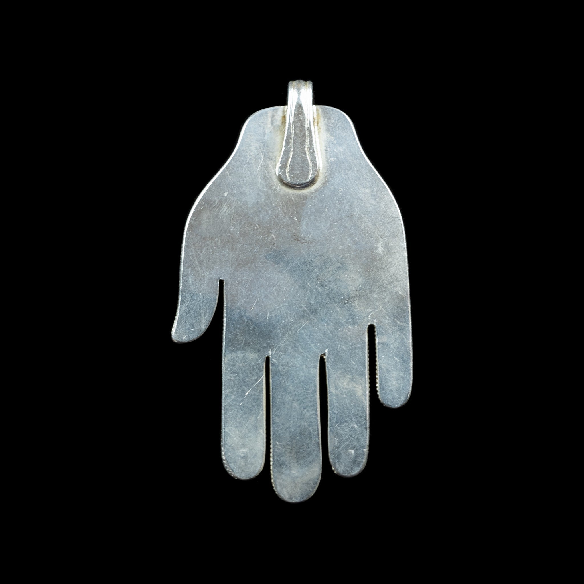 Vintage Silver & Onyx 'Hand of Fatima' Khamsa (Hamsa) made in Kazakhstan 
