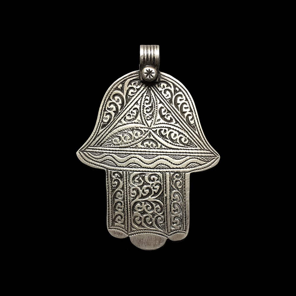 Vintage silver Khamsa pendant from Essaouira