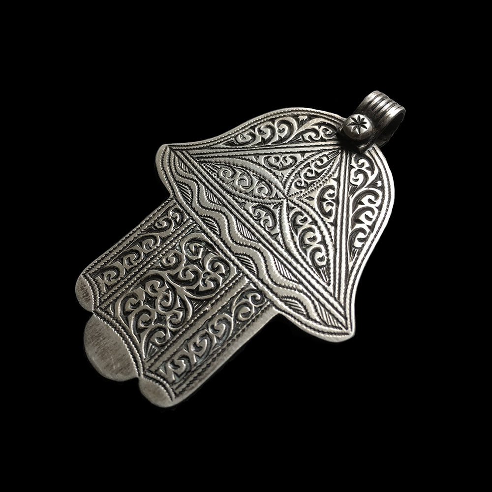 Vintage silver Khamsa pendant from Essaouira