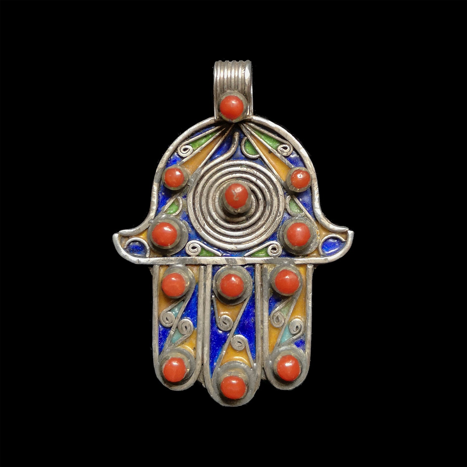 Berber Jewellery | Vintage silver khamsa (hamsa) from Tiznit, Morocco
