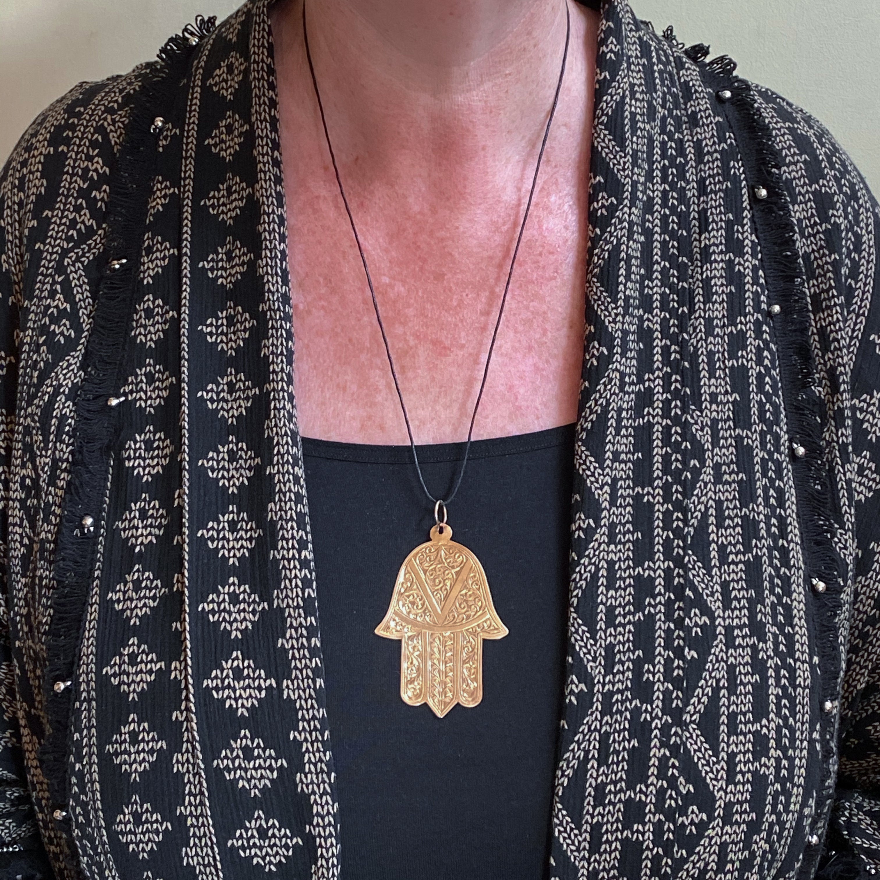 Berber Jewellery | Vintage gold khamsa (hamsa) from Morocco - rare
