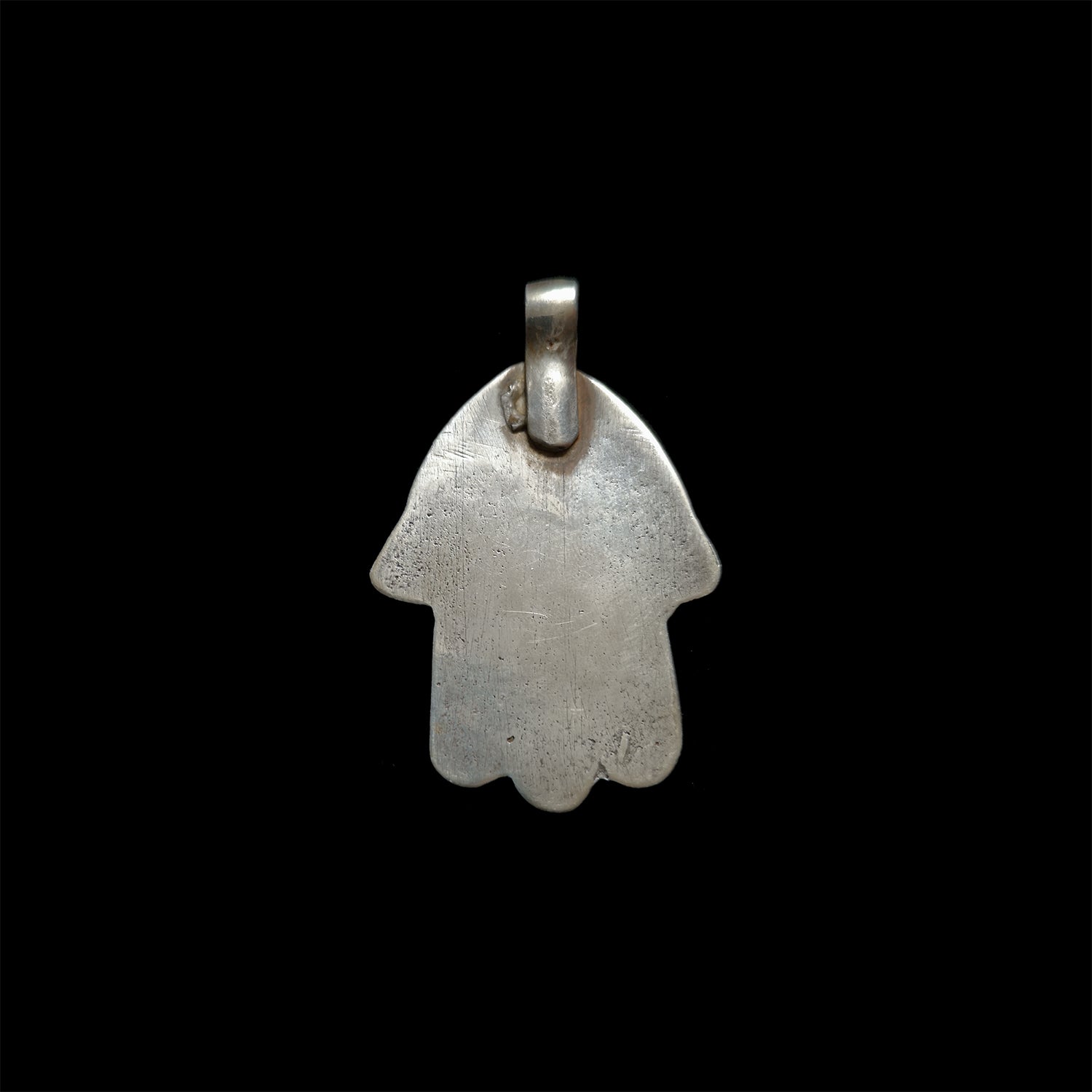 Vintage silver khamsa pendant from Fez, Morocco - medium