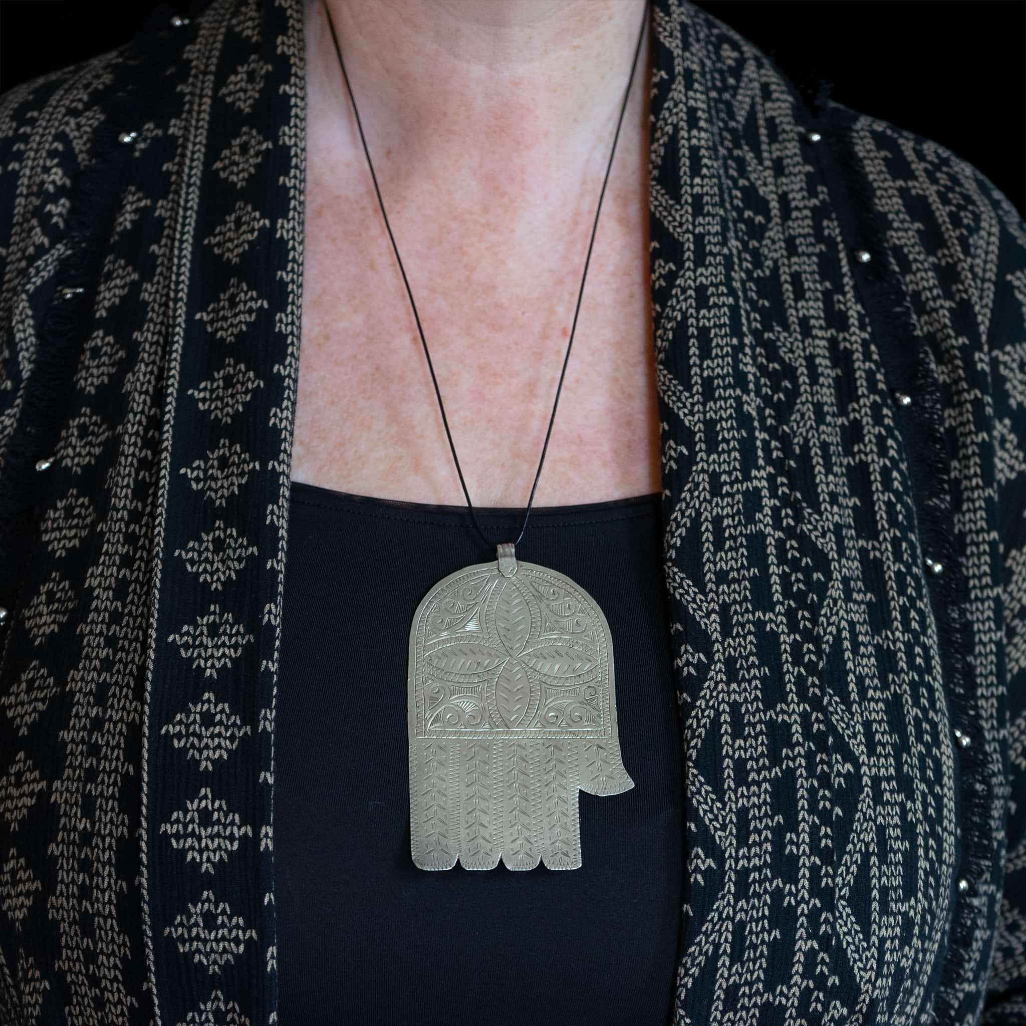 Old Moroccan Silver 'Hand of Fatima' Khamsa (Hamsa) - Large