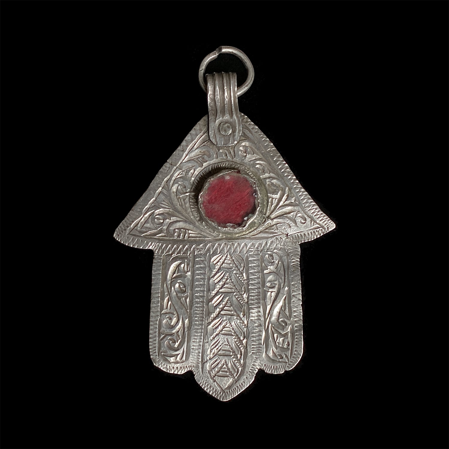 Vintage khamsa pendant from Essaouira, Morocco - large