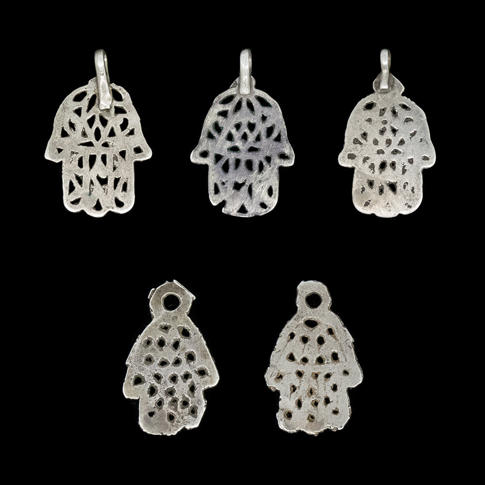Five small vintage khamsa from Tunisia