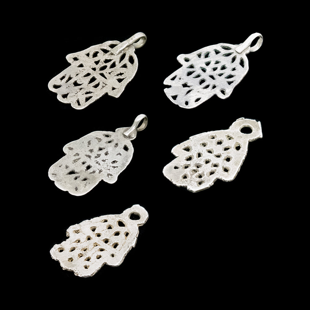Five small vintage khamsa from Tunisia
