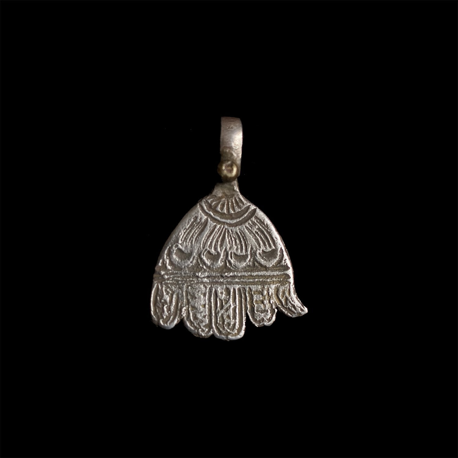 Vintage silver khamsa pendant from Fez, Morocco - rare