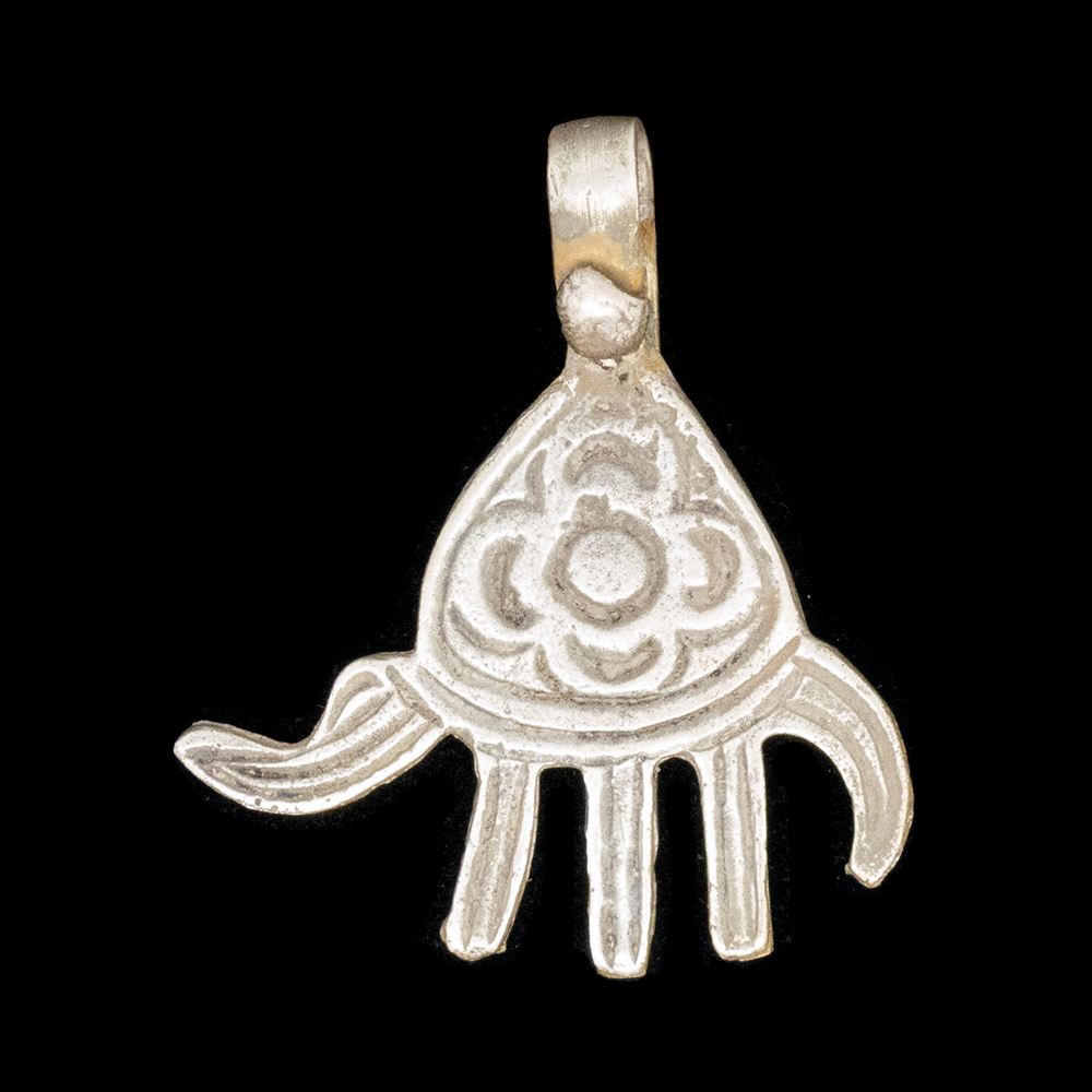 Unusual vintage stylised khamsa pendant from Morocco - medium