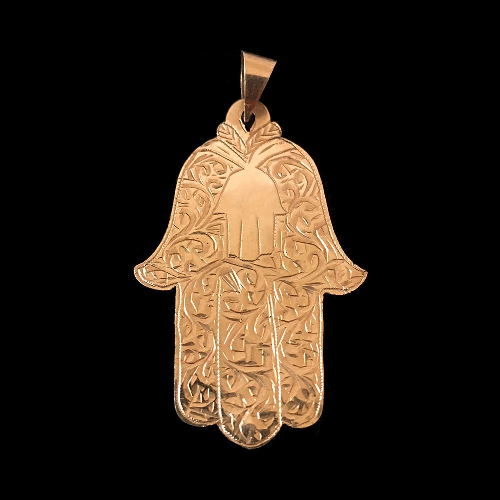 Vintage 18-carat gold khamsa pendant from Morocco