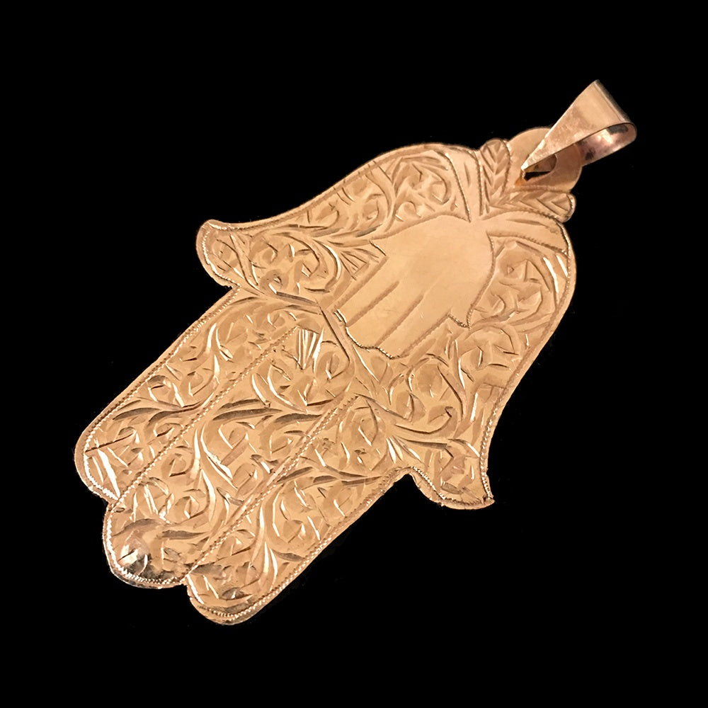 Vintage 18-carat gold khamsa pendant from Morocco