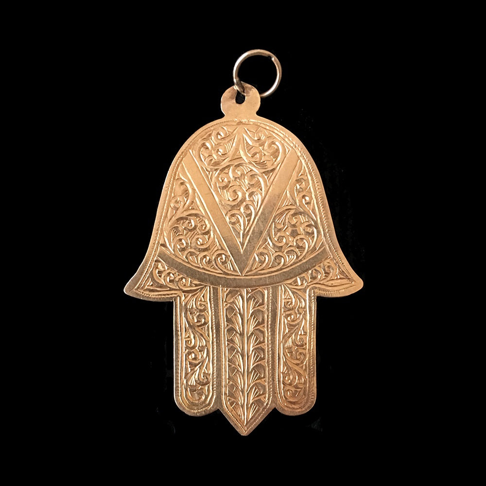 Berber Jewellery | Vintage gold khamsa (hamsa) from Morocco - rare
