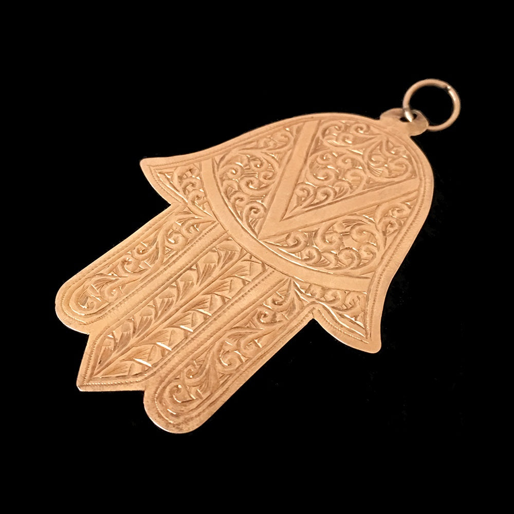 Berber Jewellery | Vintage gold khamsa (hamsa) from Morocco - rare