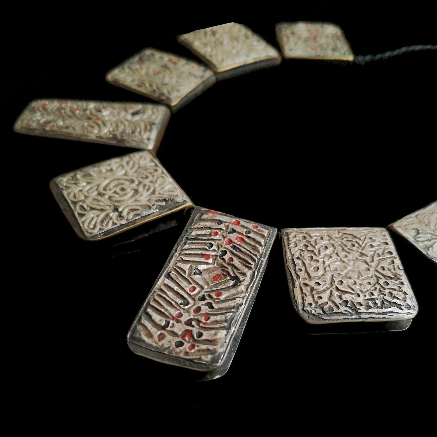 Old Berber Silver, Brass & Enamel Kitab Amulet Boxes