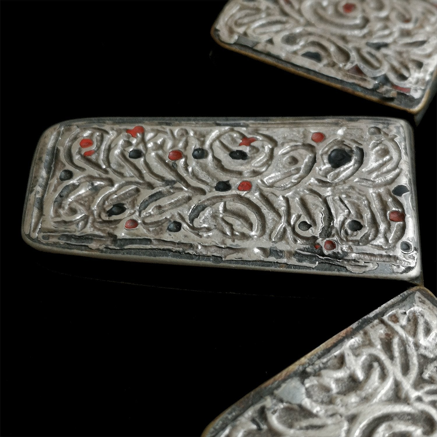 Old Berber Silver, Brass & Enamel Kitab Amulet Boxes