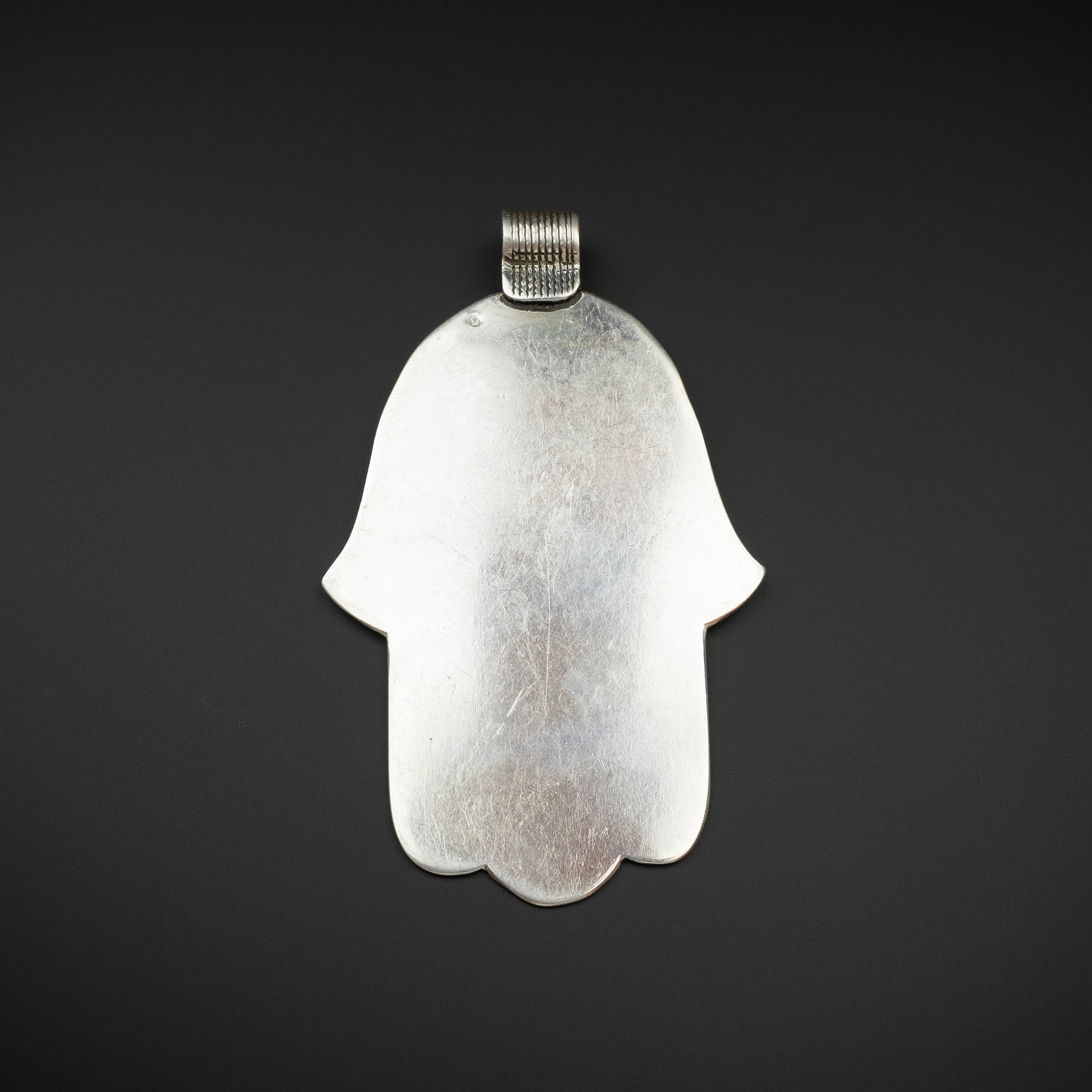 Large Silver Hallmarked Khamsa (Hamsa) Pendant, Morocco