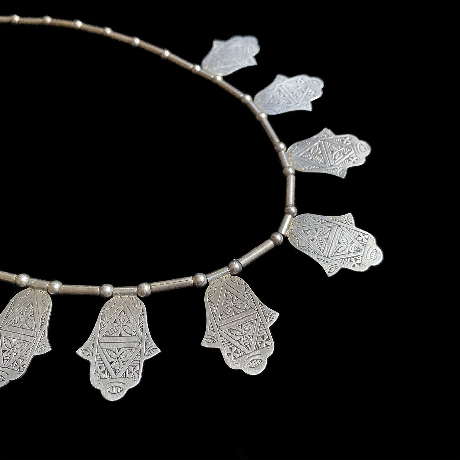 Silver khamsa necklace from Morocco