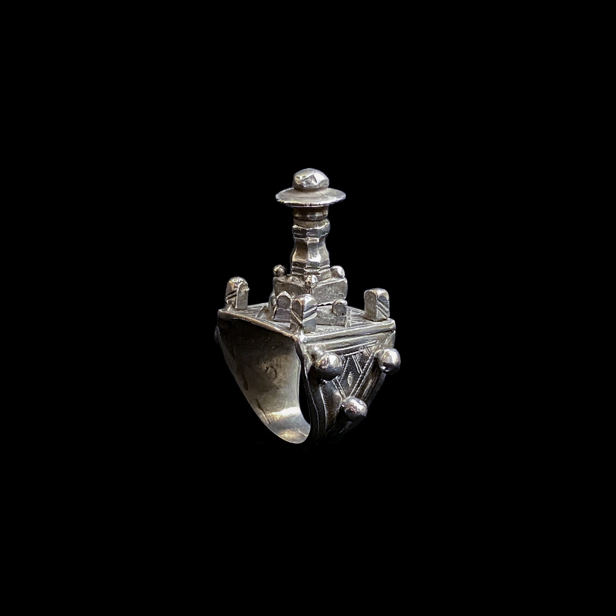 Vintage Silver Tuareg Ring, Mosque Ring