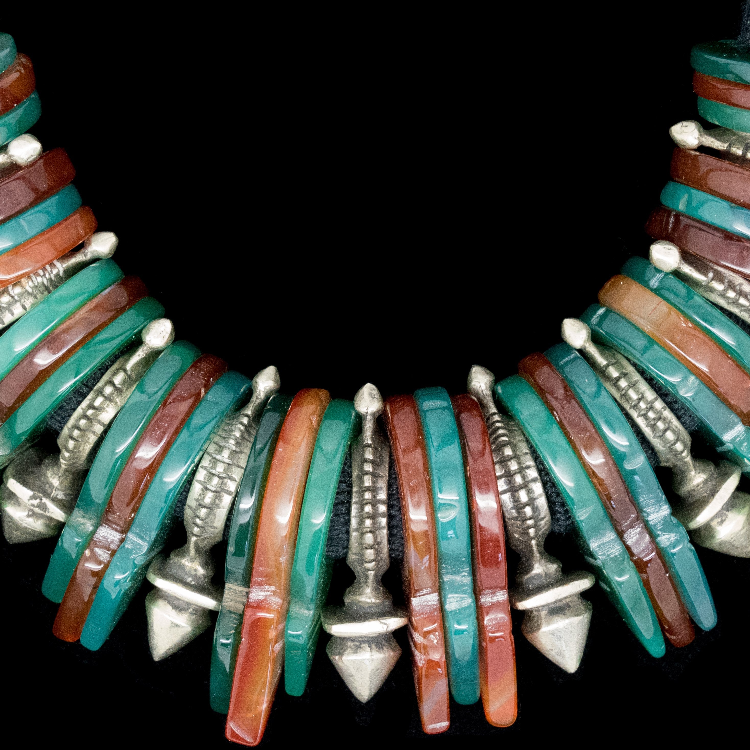 Berber Jewellery | Tuareg tanfouk and zinder necklace from Niger.       
