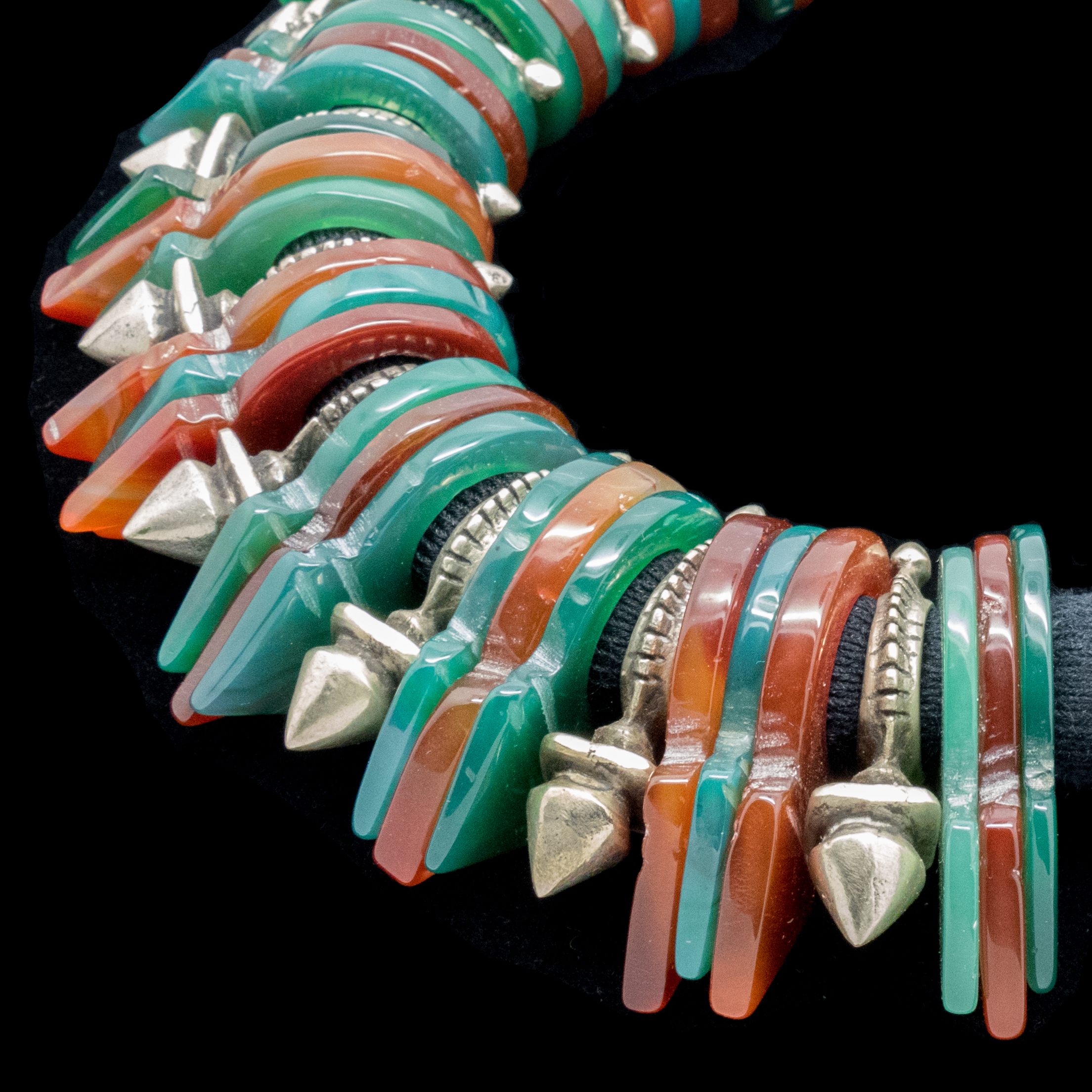 Berber Jewellery | Tuareg tanfouk and zinder necklace from Niger.       