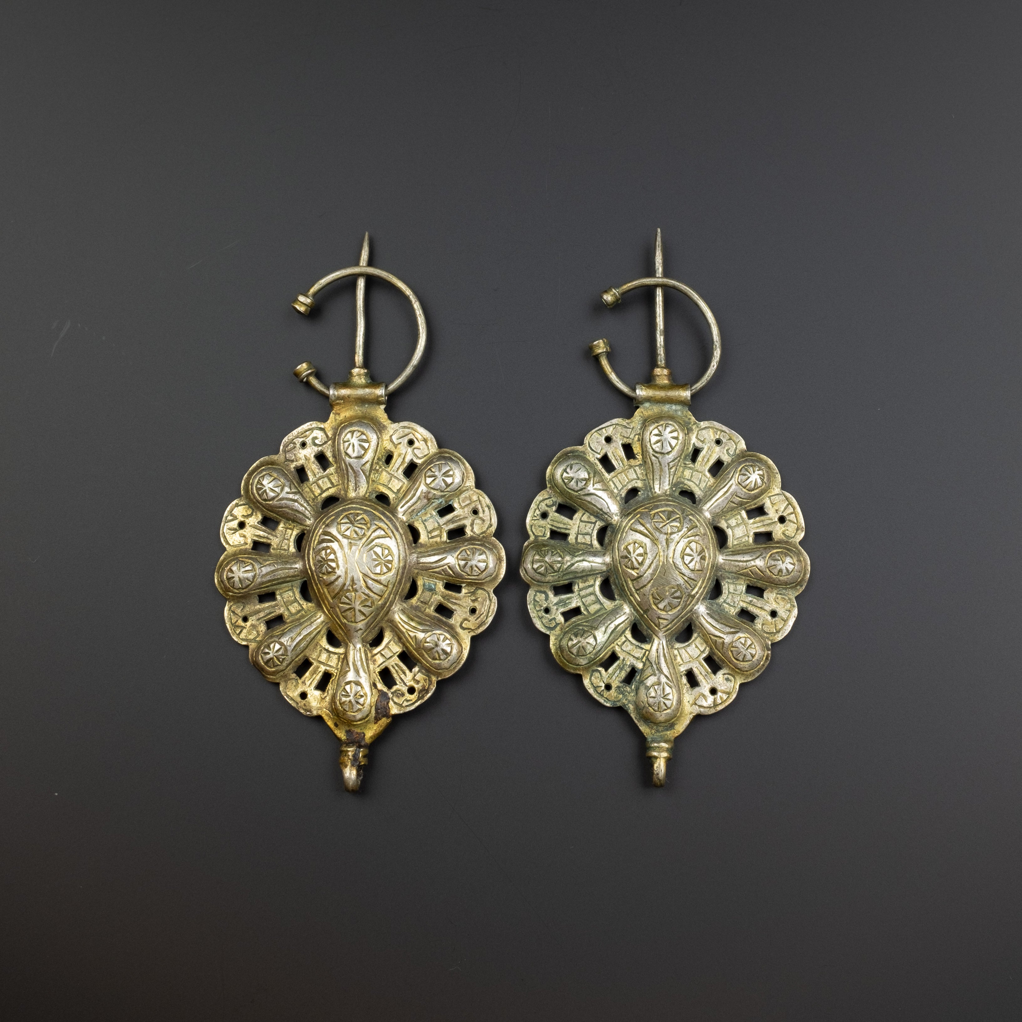 Vintage Pair of Silver Fibulae from Ouezzane, Morocco