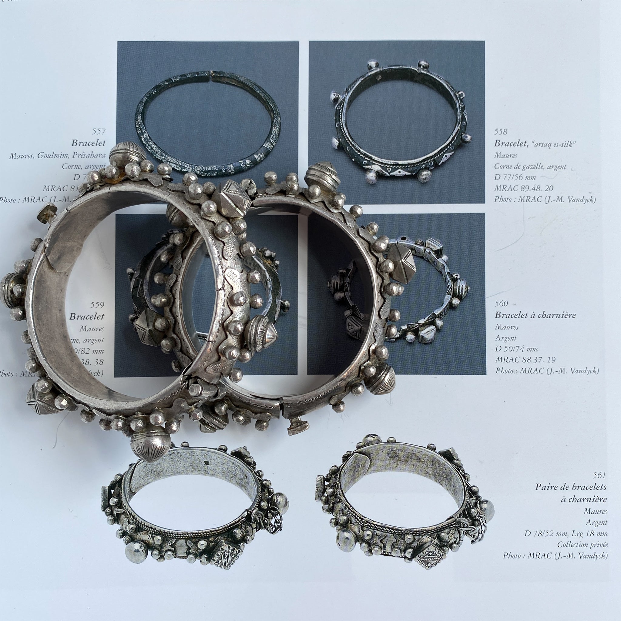 Matching Pair of Quality Vintage Silver Saharan 'Mizam' Bracelets from Morocco