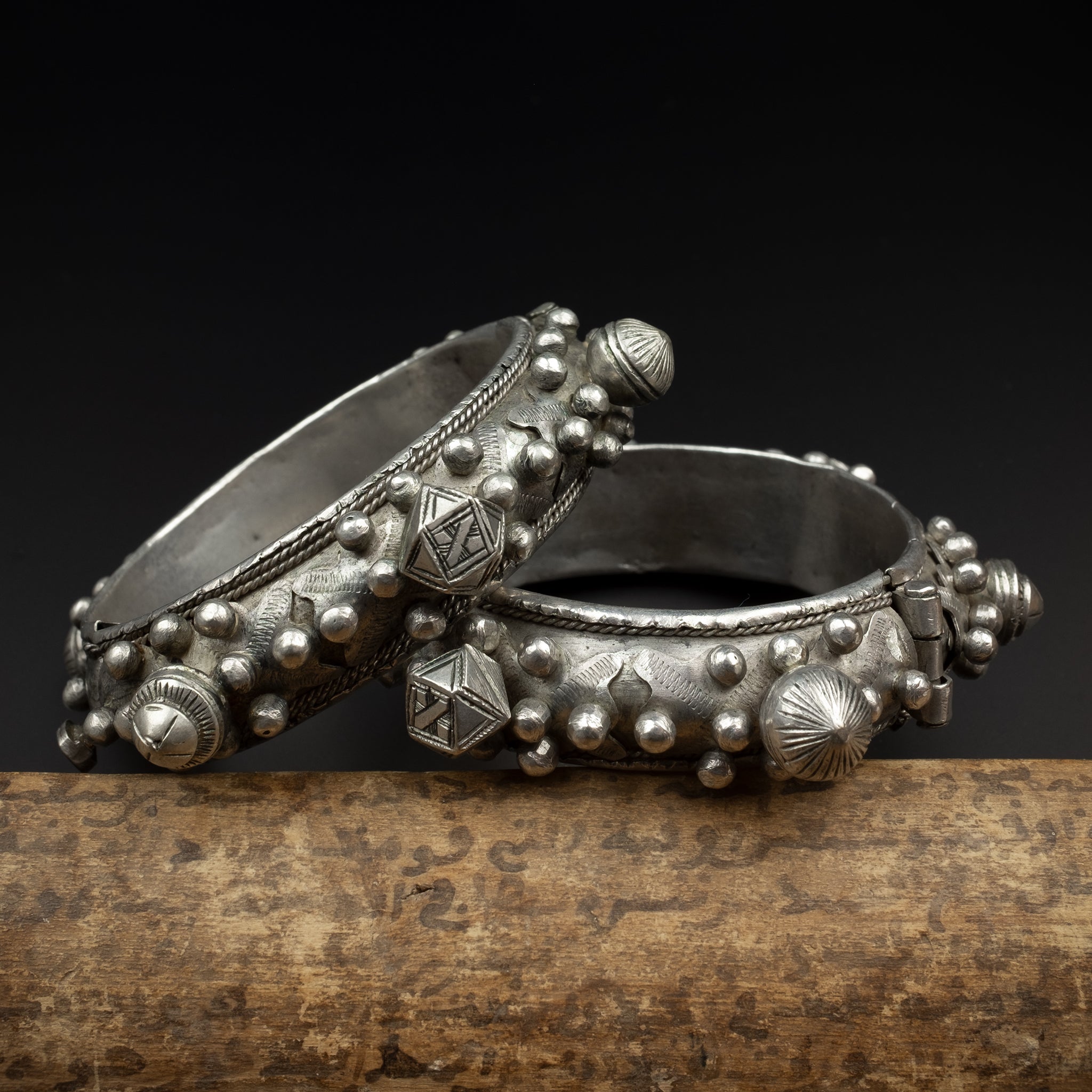 Matching Pair of Quality Vintage Silver Saharan 'Mizam' Bracelets from Morocco