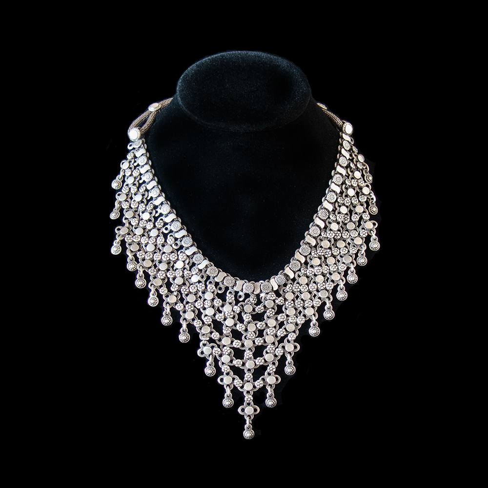 Vintage tribal silver necklace from Rajasthan