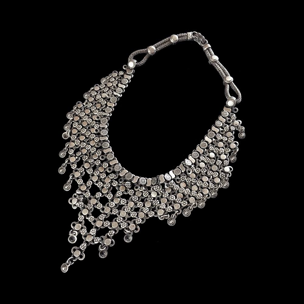 Vintage tribal silver necklace from Rajasthan