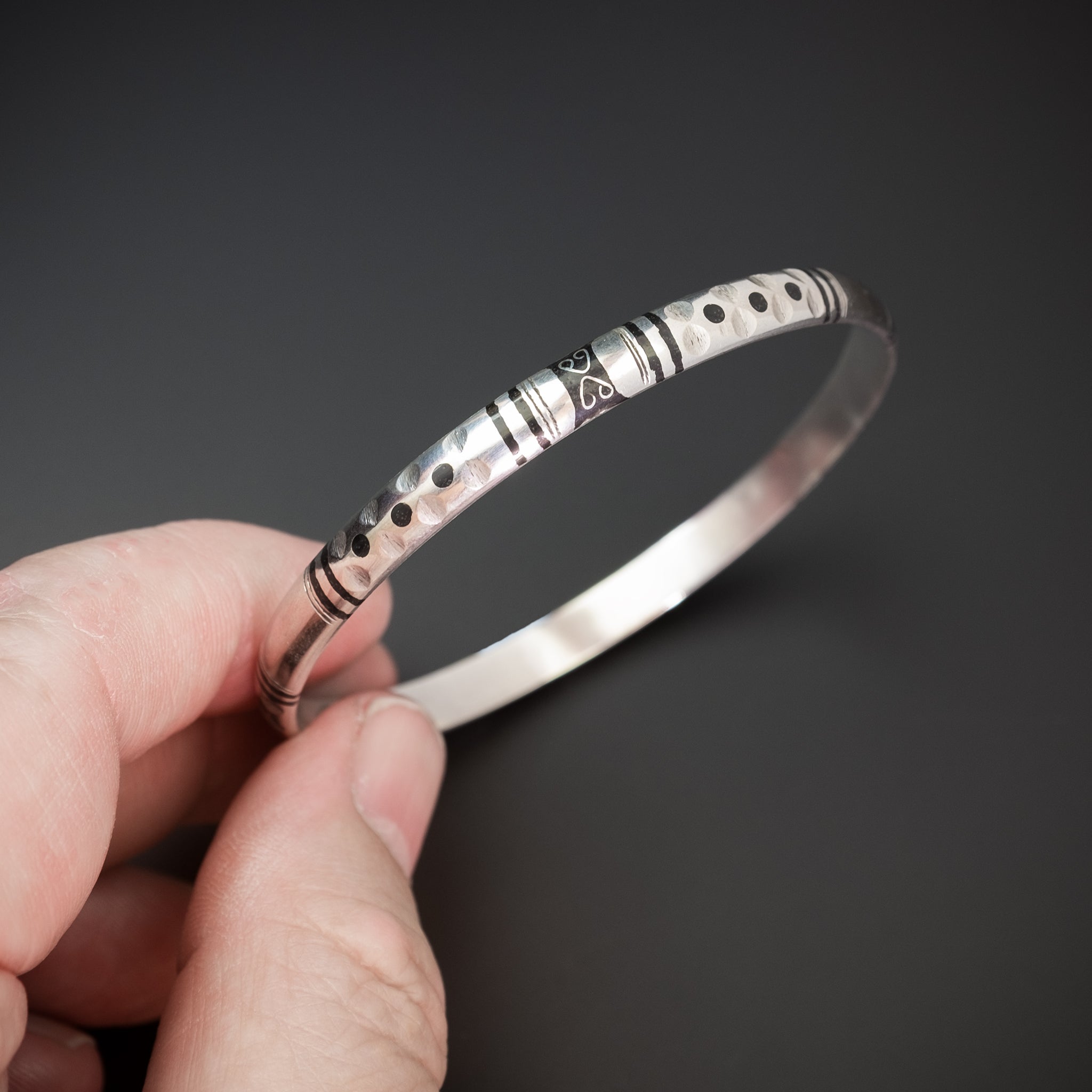 Silver Saharan Bangle Bracelet, Morocco