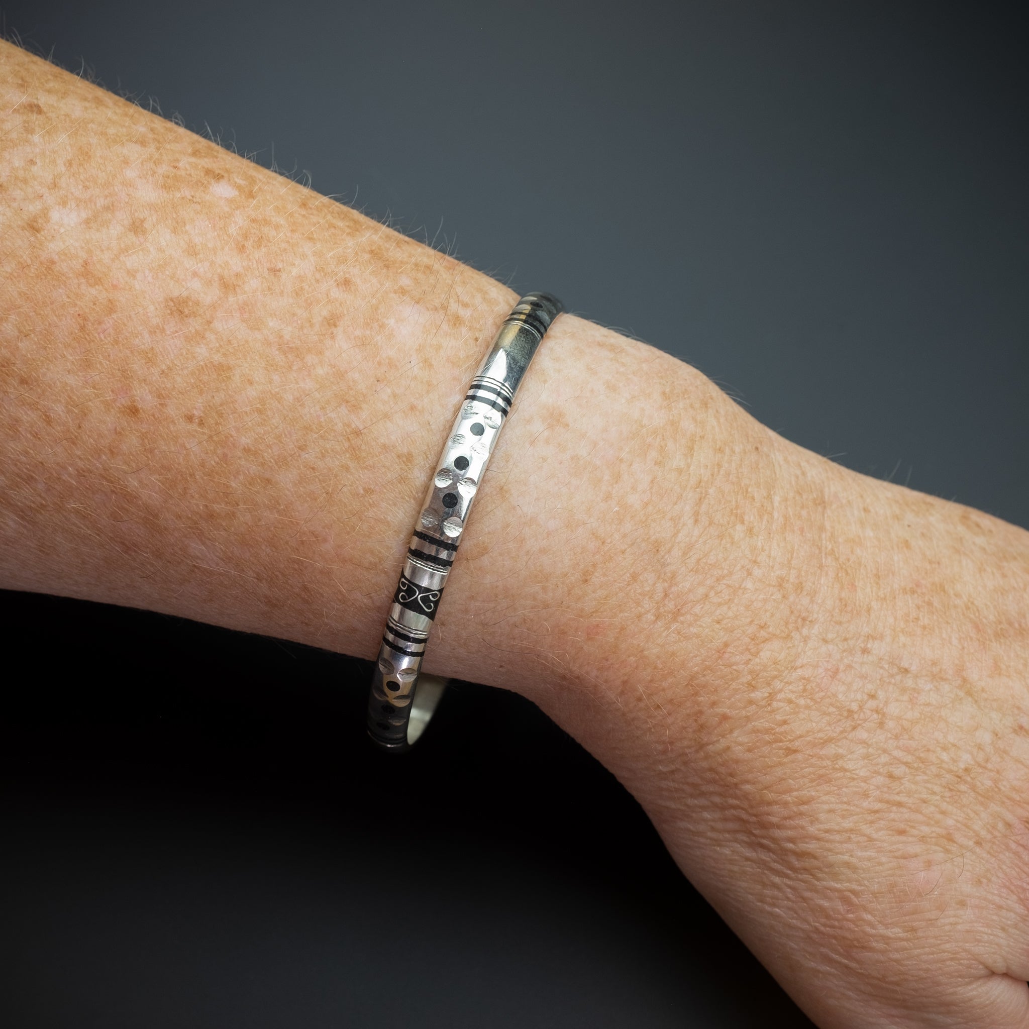 Silver Saharan Bangle Bracelet, Morocco