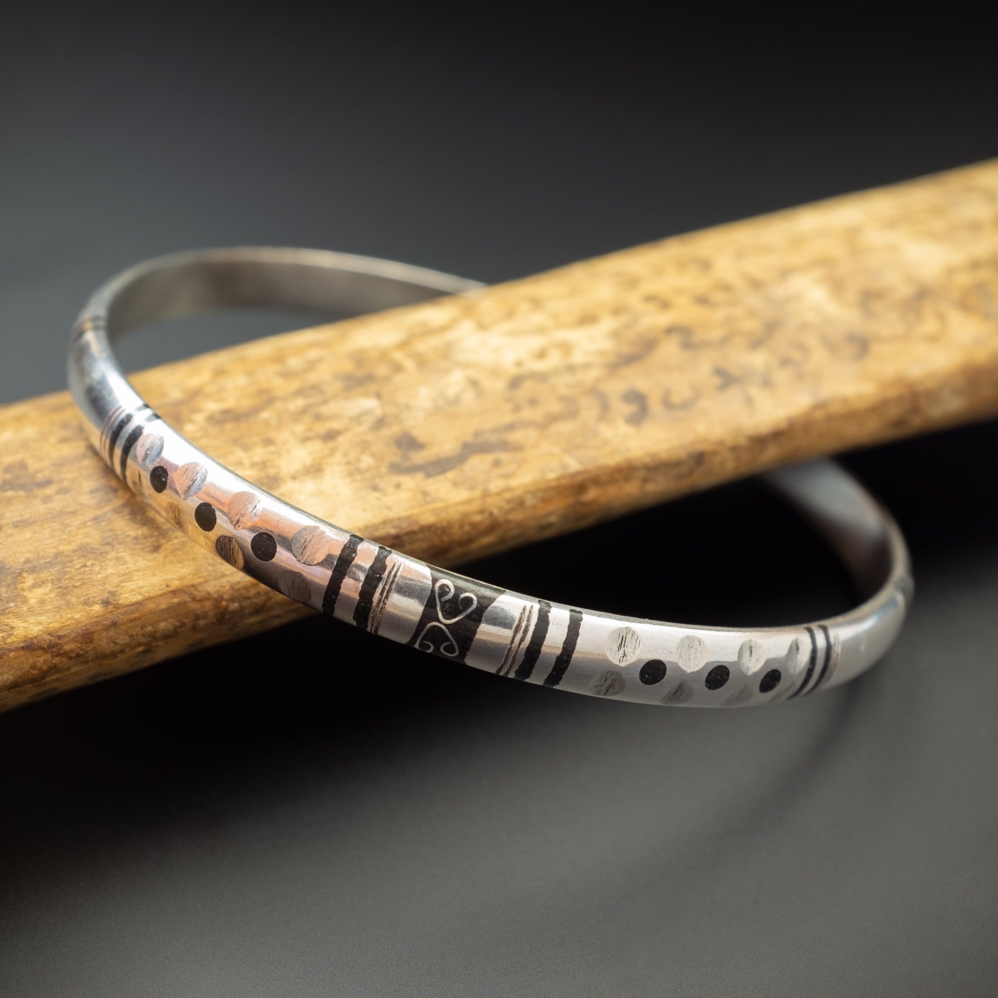 Silver Saharan Bangle Bracelet, Morocco