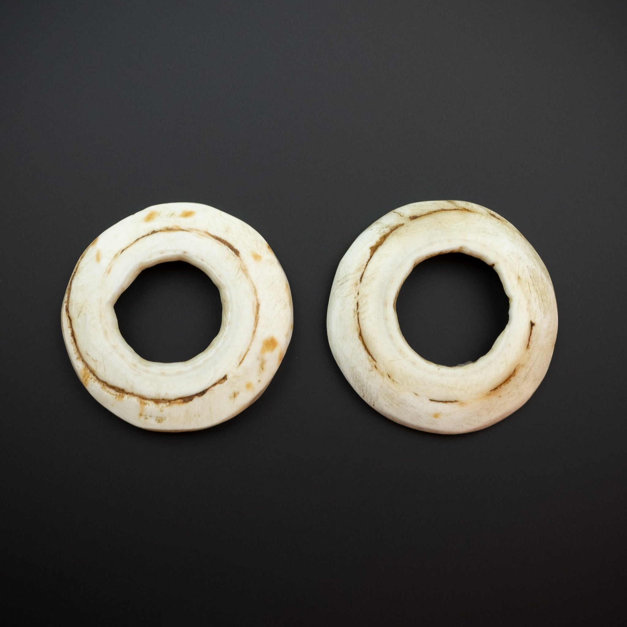 Two Old Large Conus Shell Beads, Mauritania