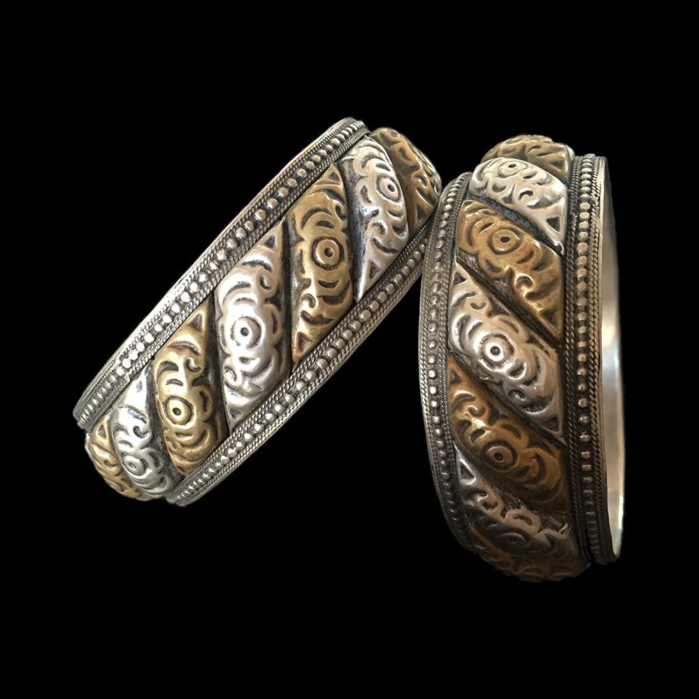 Pair of vintage ‘shams wa qmar’ bracelets from Morocco