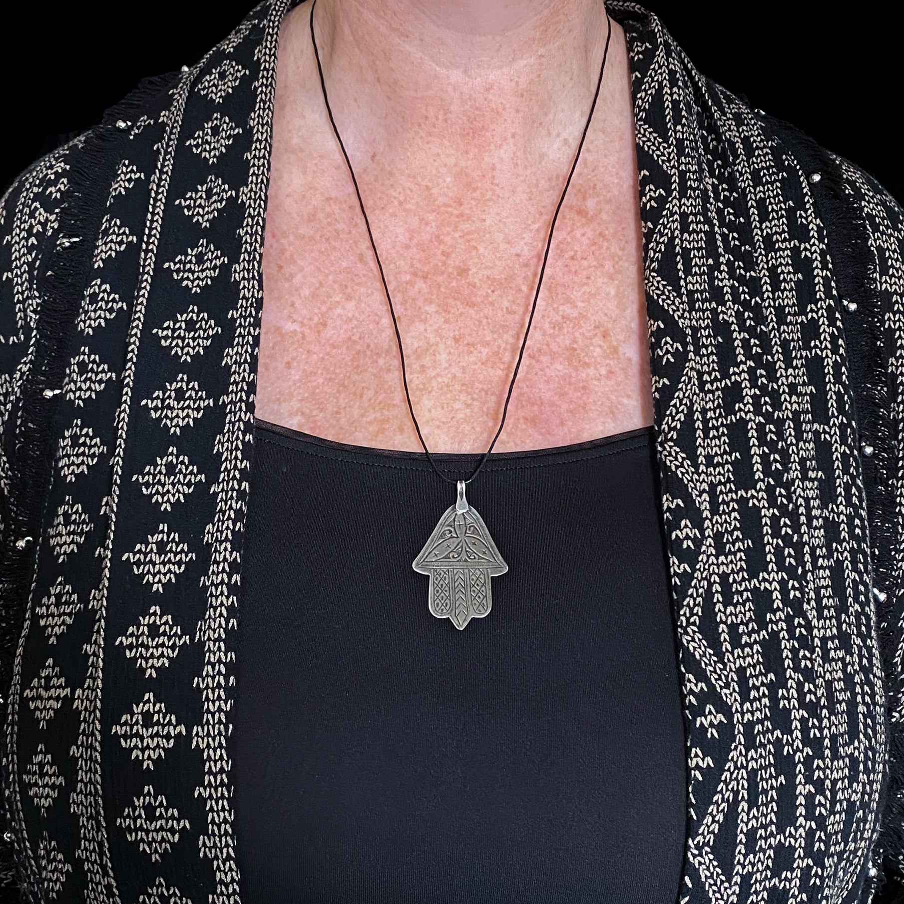 Vintage Moroccan Silver 'Hand of Fatima' Khamsa (Hamsa), Essaouira