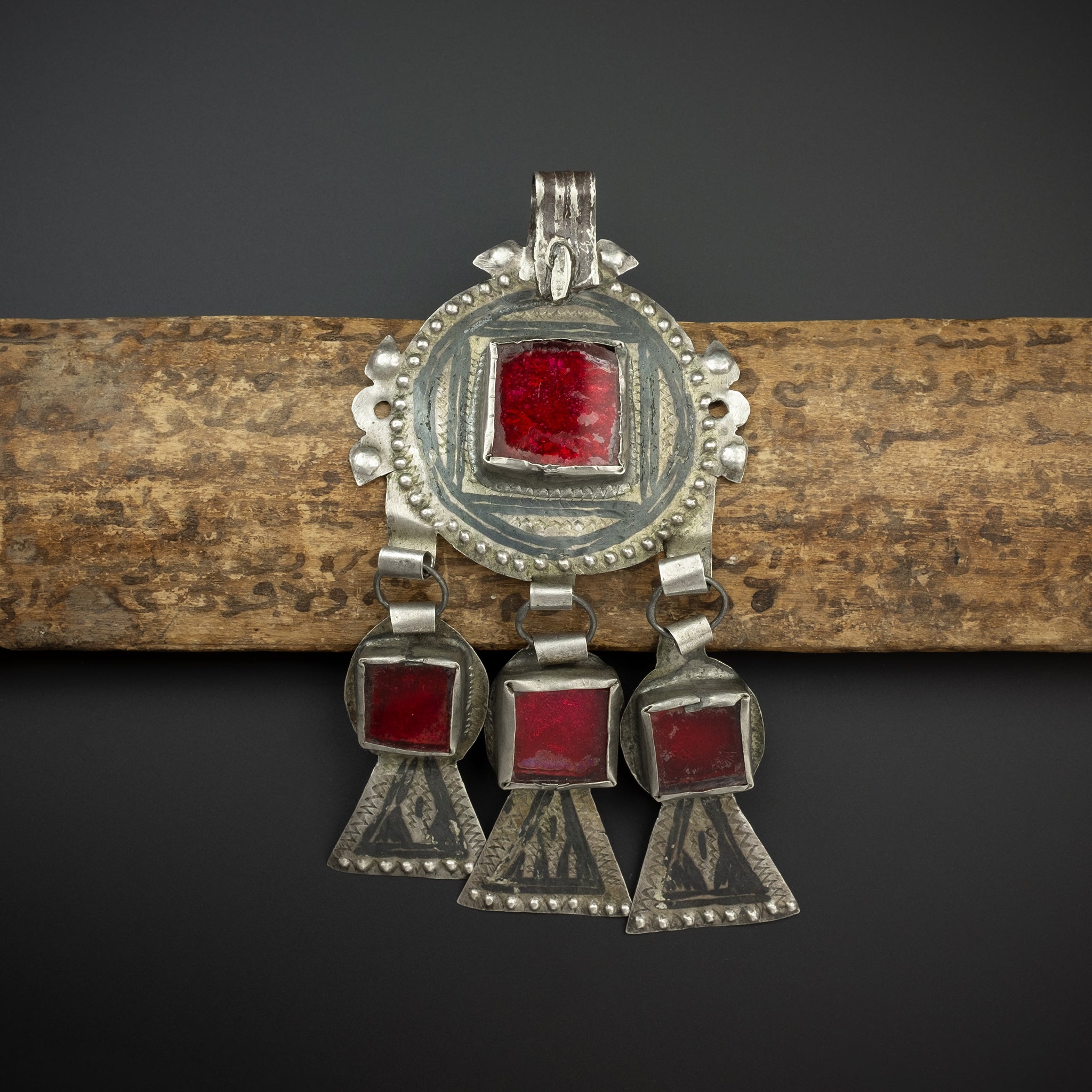 Vintage Silver Niello Pendant, Ida ou Nadif, Morocco