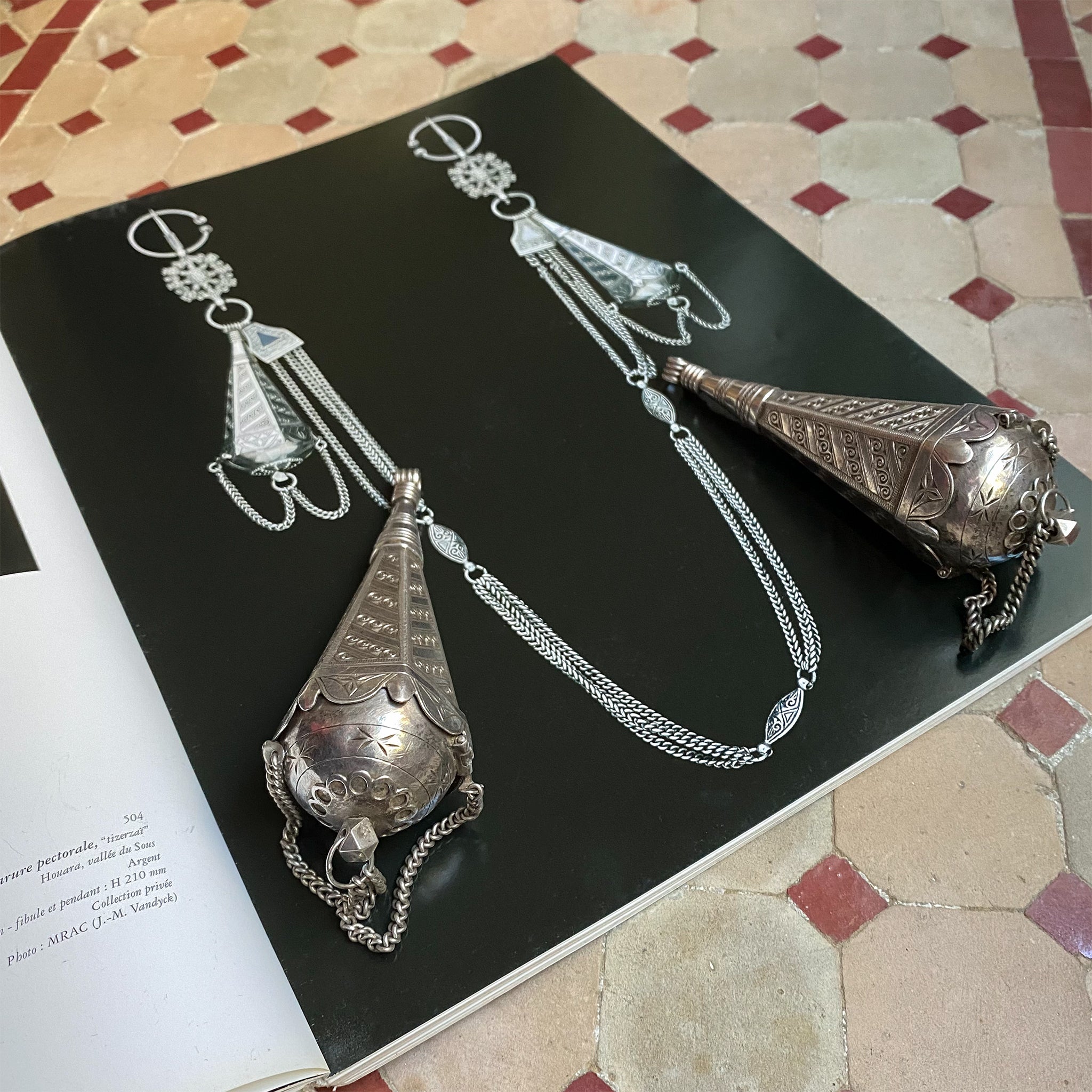 Antique Moroccan Silver Perfume Pendant