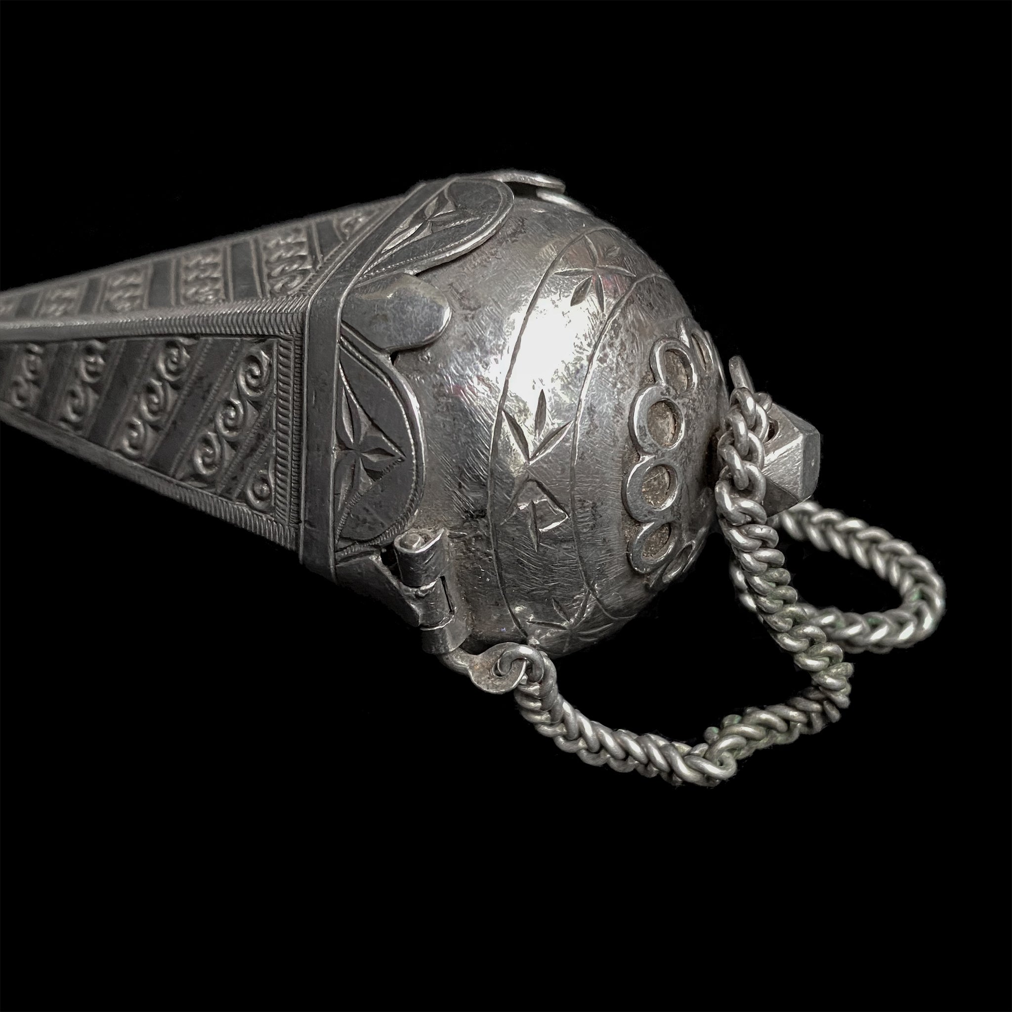 Antique Moroccan Silver Perfume Pendant