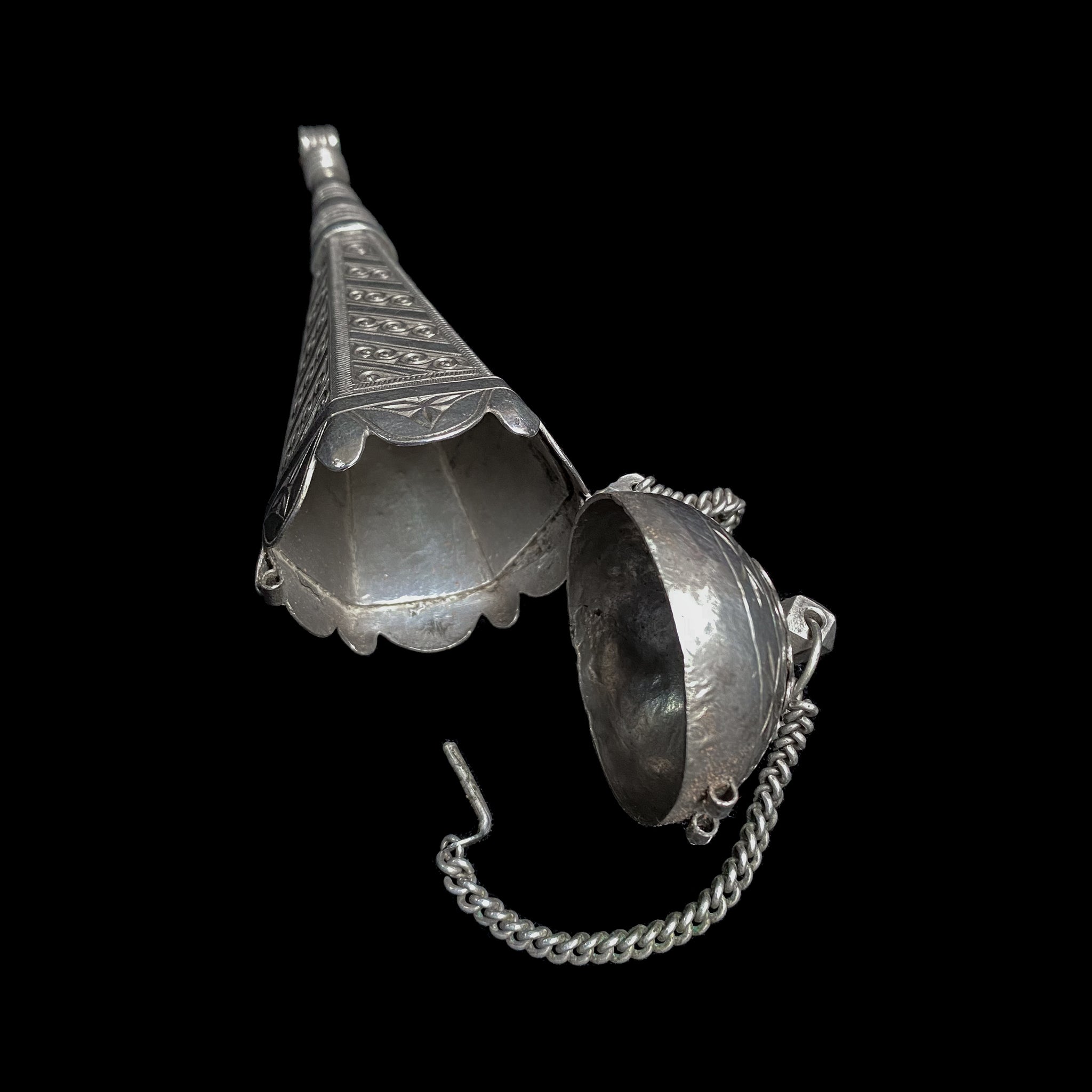 Antique Moroccan Silver Perfume Pendant