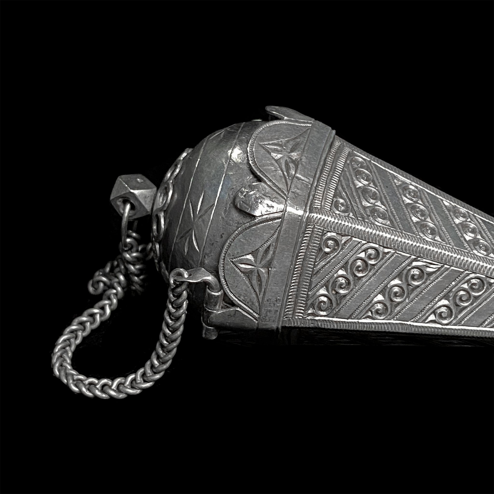 Antique Moroccan Silver Perfume Pendant
