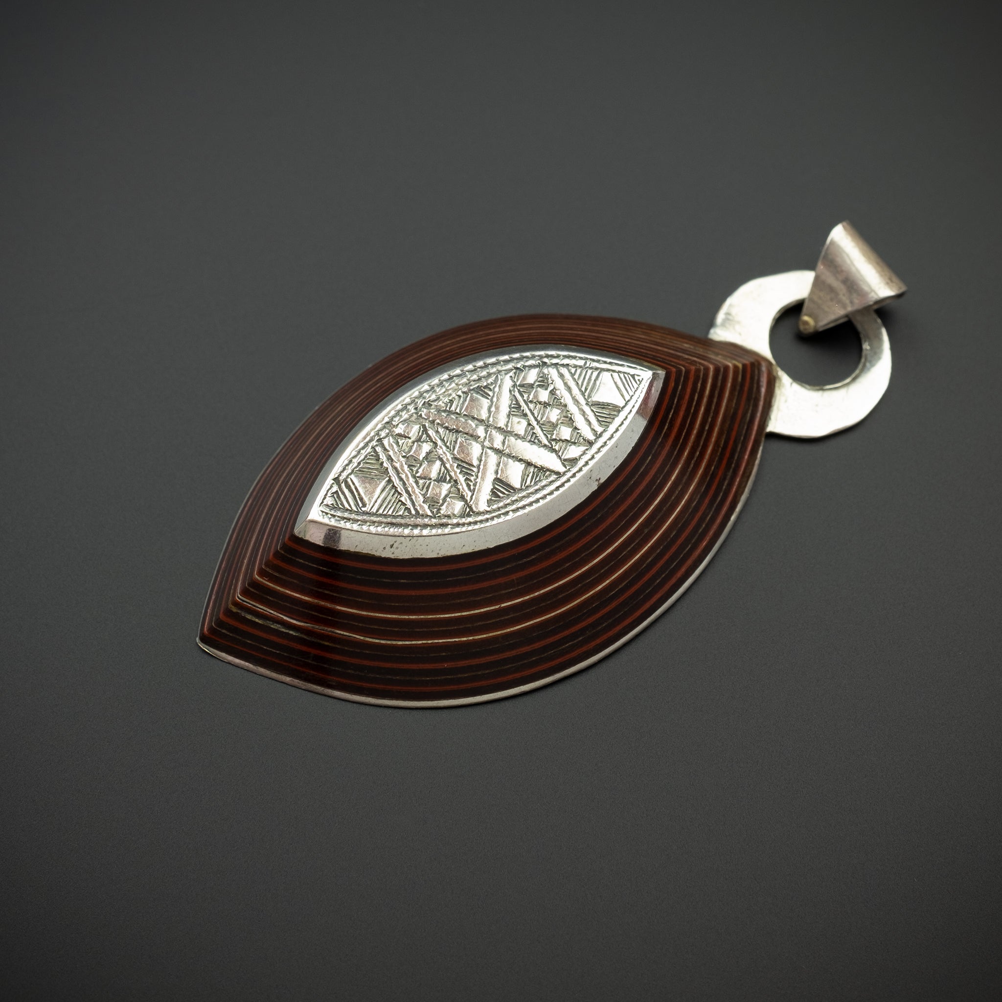 Silver and Ebony Tuareg Pendant, Mali