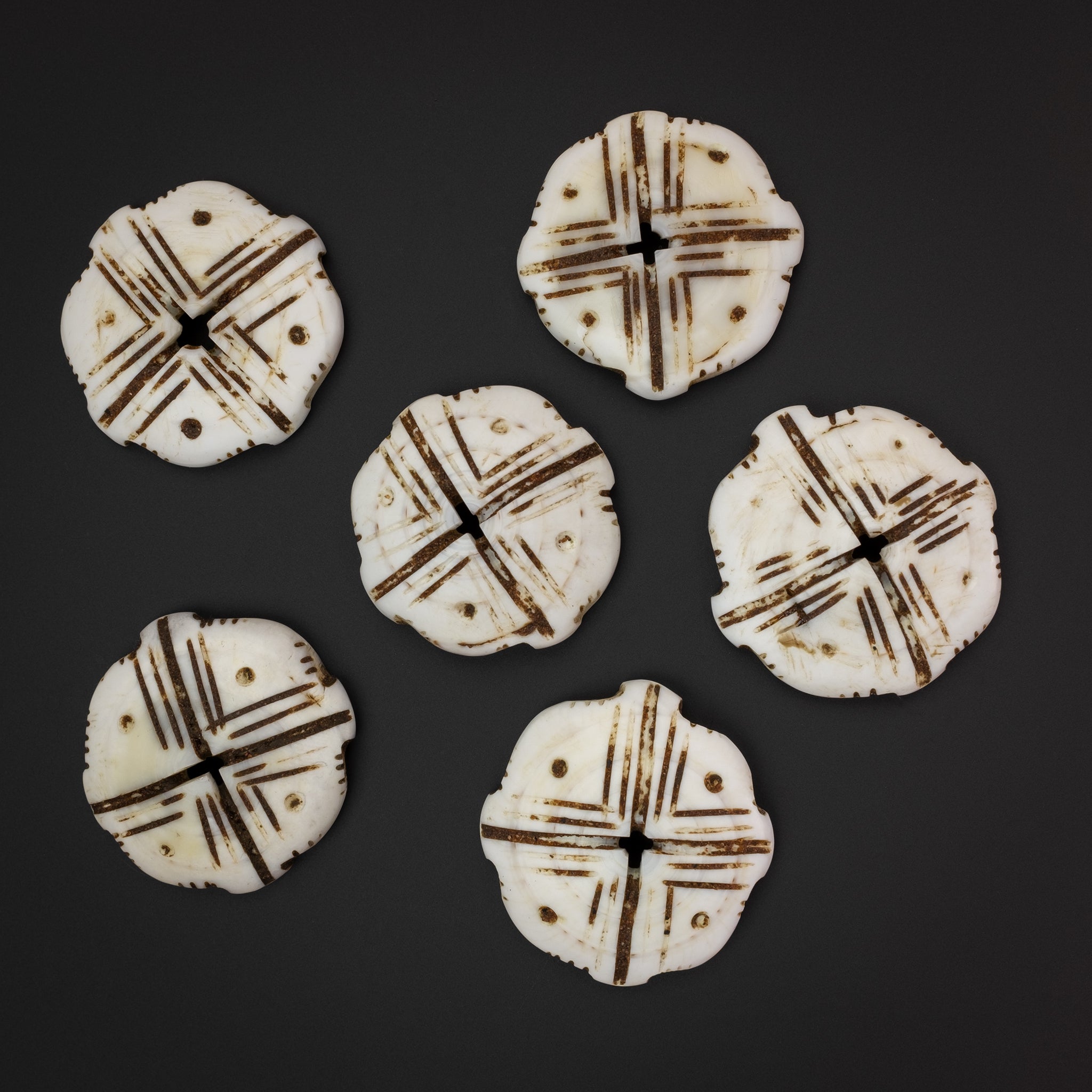 Old Carved Conus Shell Beads, Mauritania