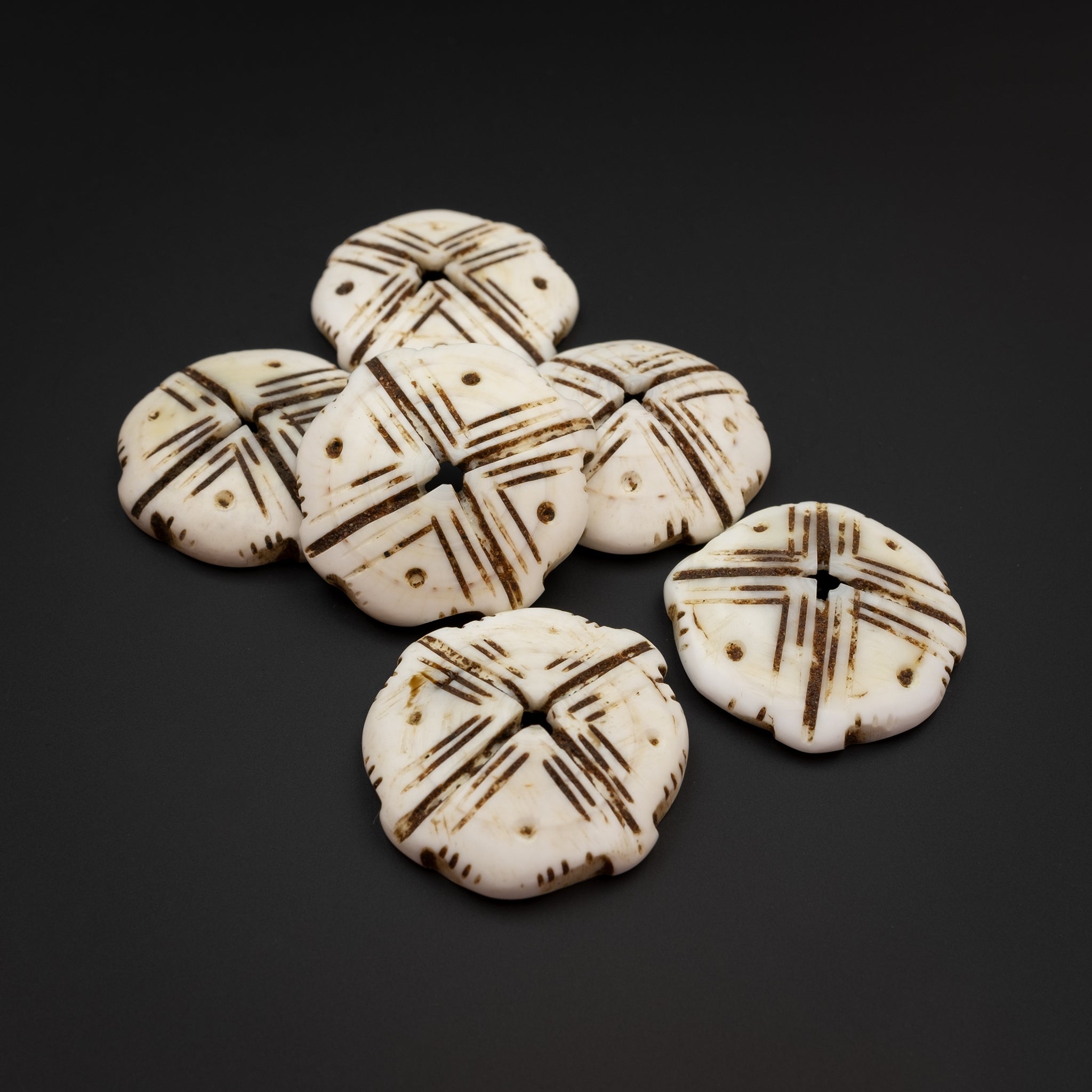 Old Carved Conus Shell Beads, Mauritania