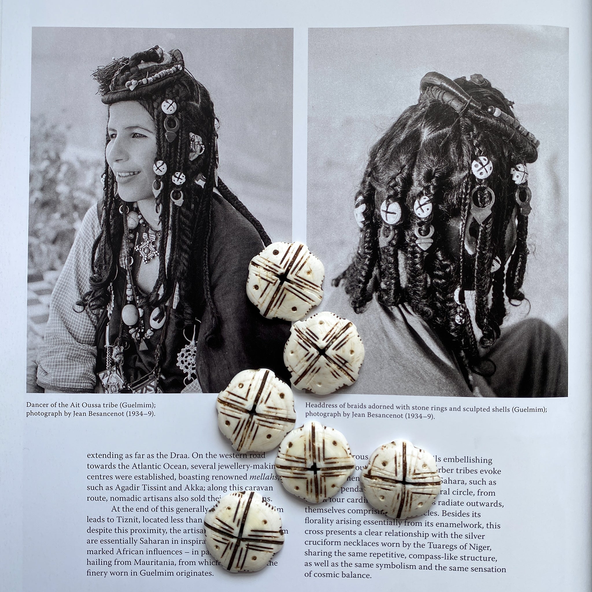 Old Carved Conus Shell Beads, Mauritania