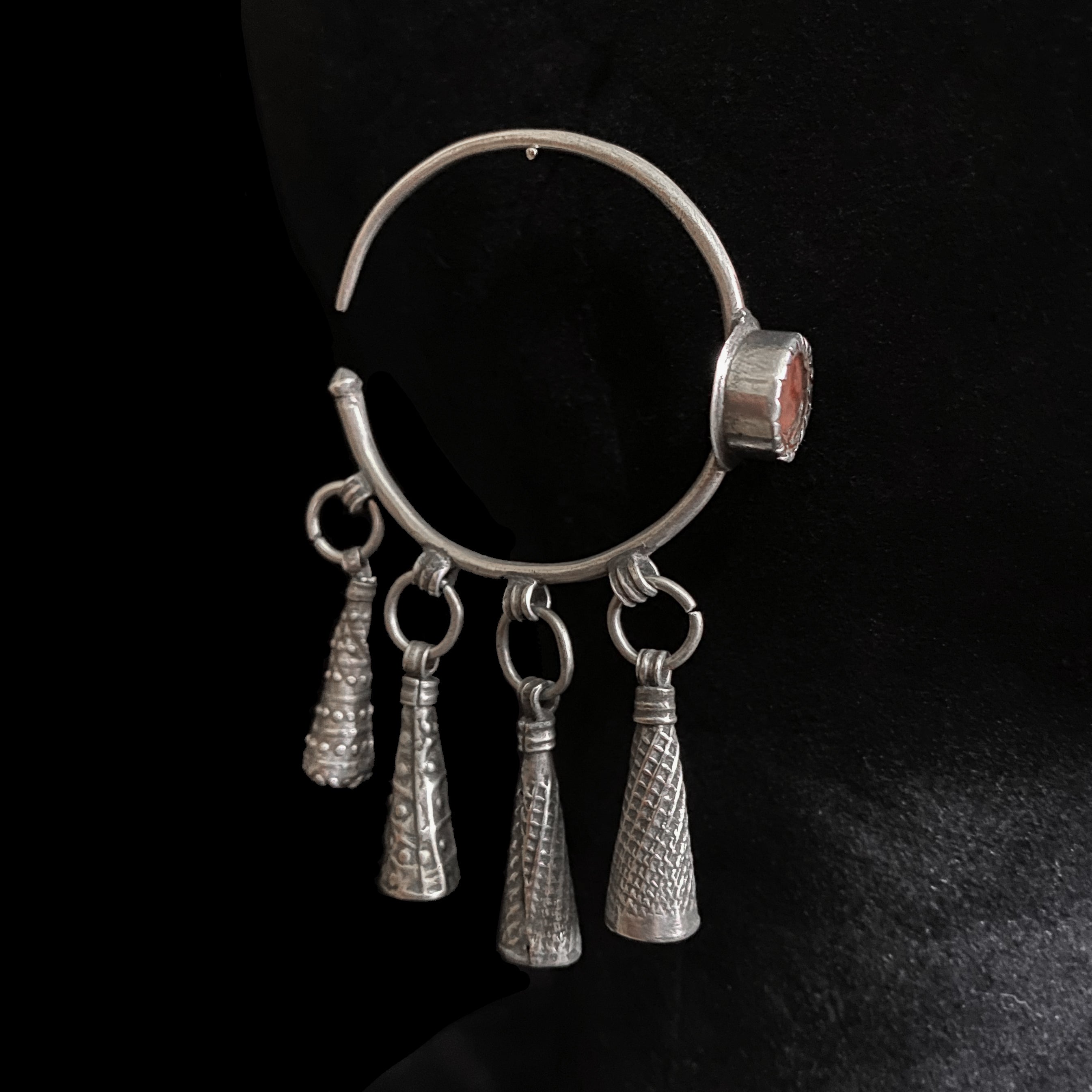 Antique silver earrings from Foum Zguid, South Morocco