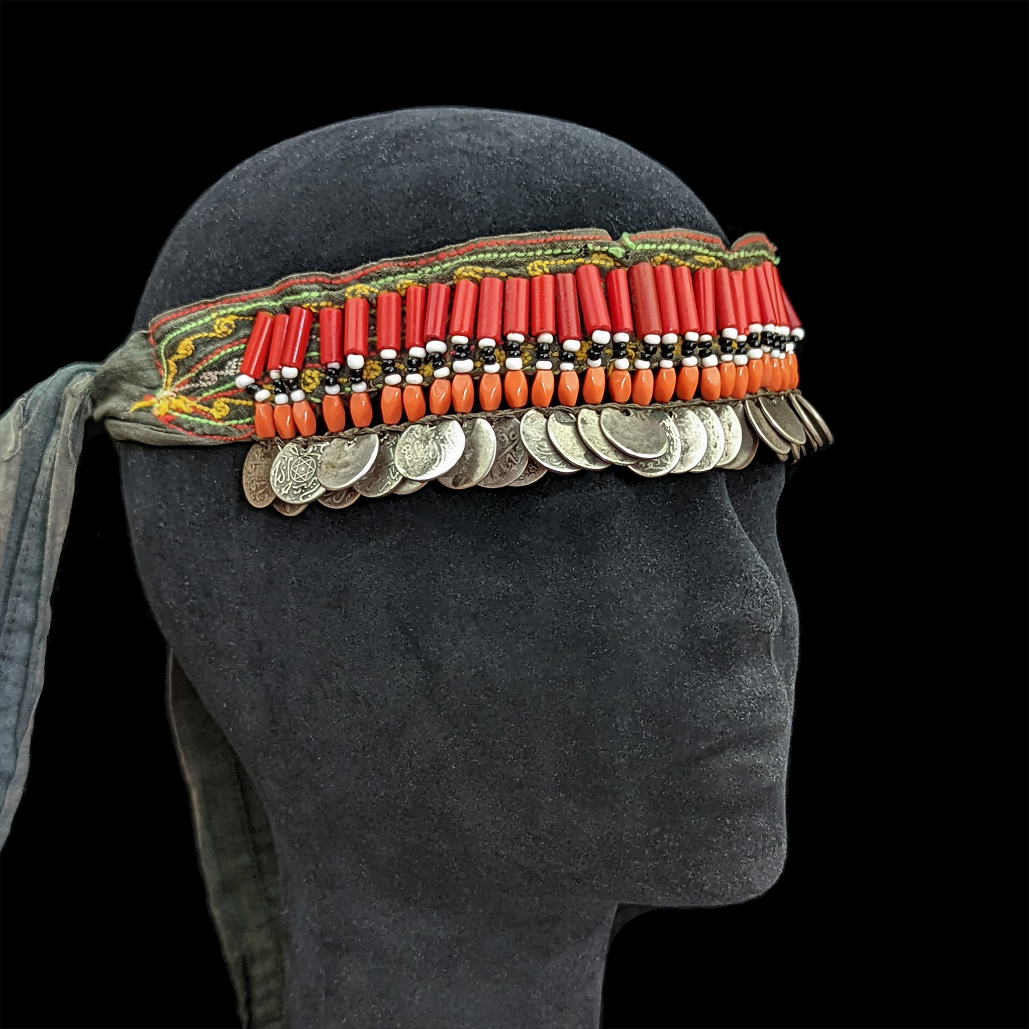Antique Taounza Headdress, Akhsass, Morocco - Rare