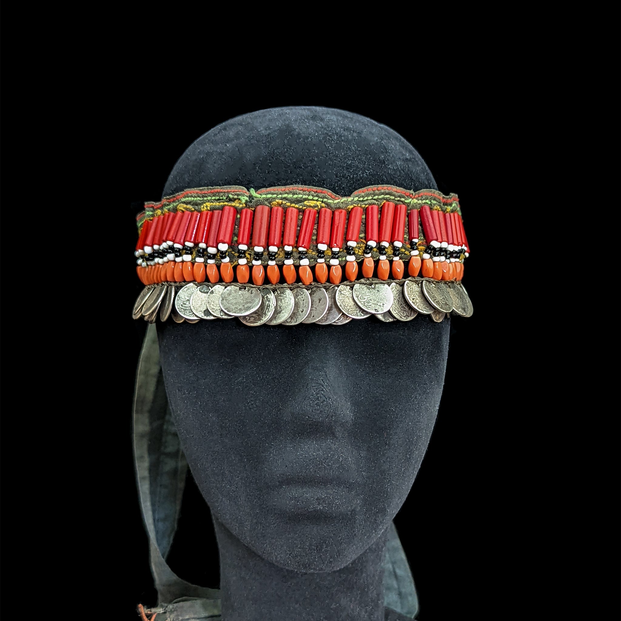 Antique Taounza Headdress, Akhsass, Morocco - Rare