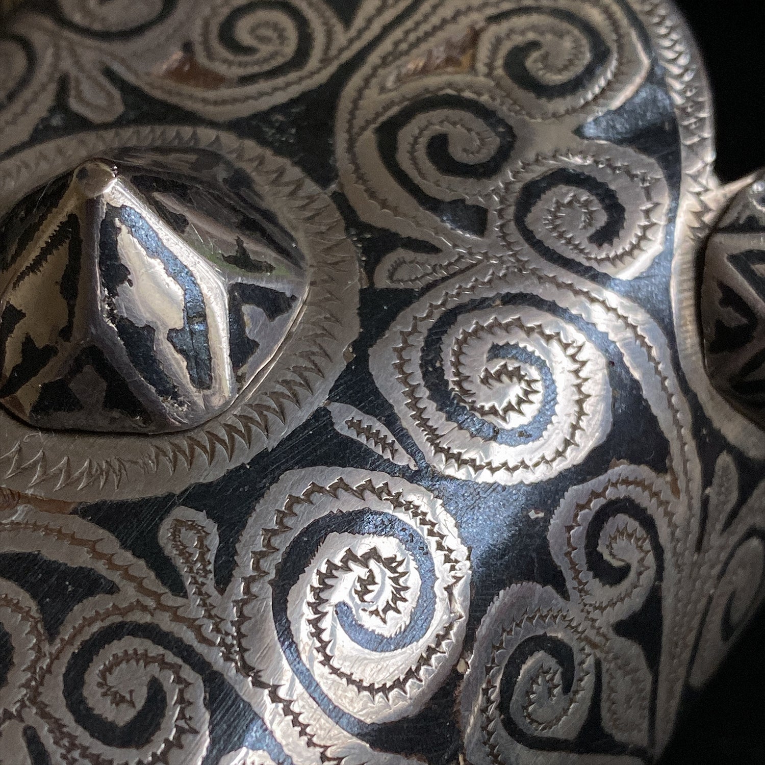 Pair of silver and enamel cuff bracelets from Tiznit